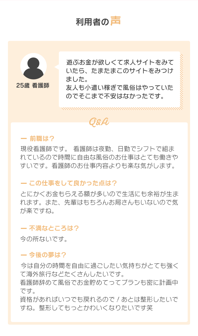 利用者の声　25歳看護師